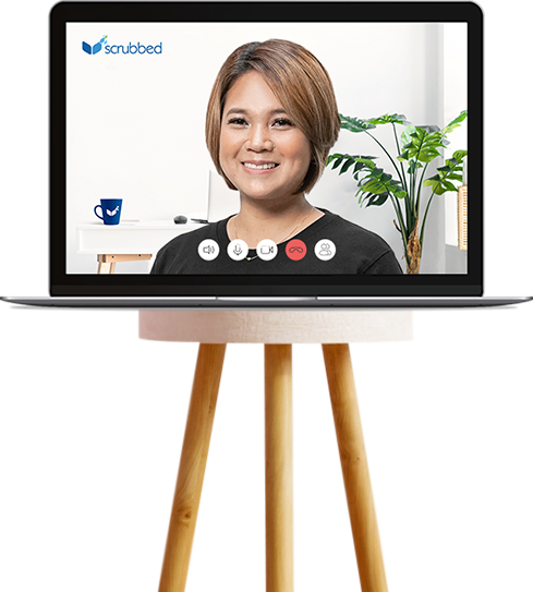 marketing firm laptop on stool
